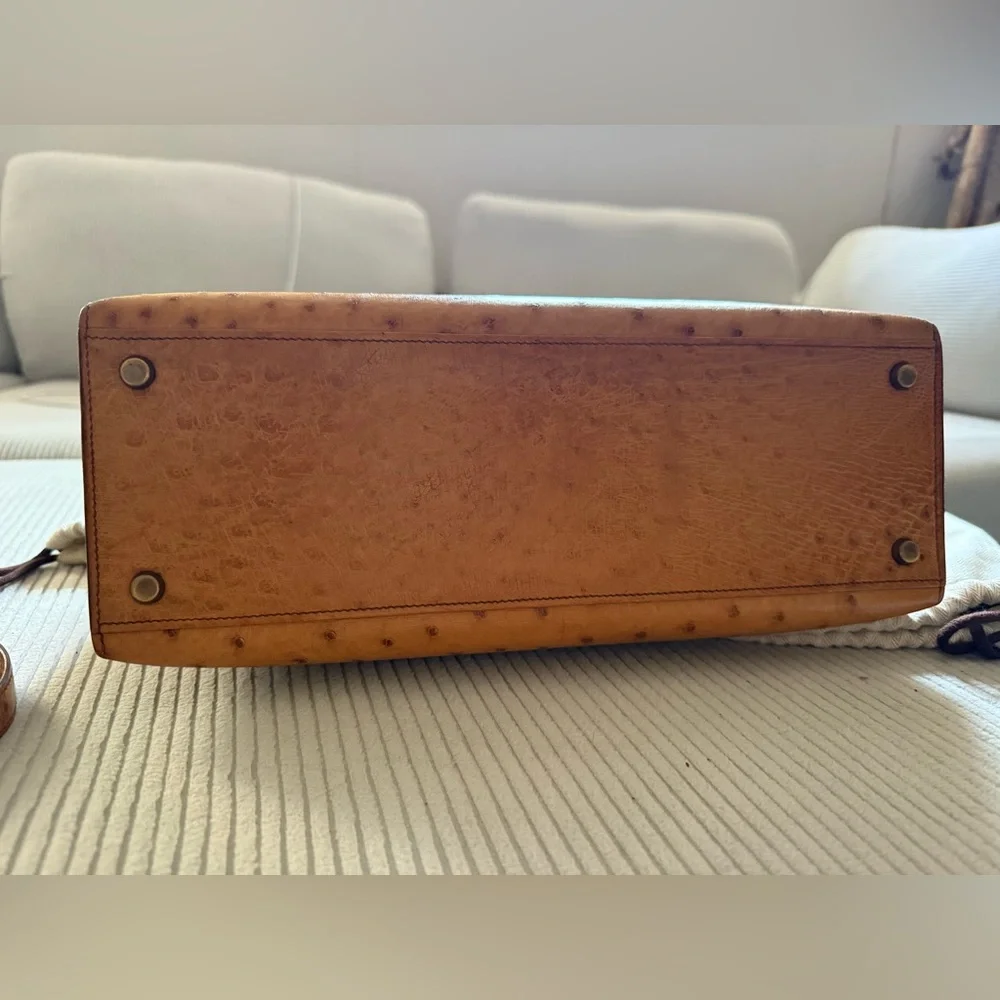 Hermes Cognac Ostrich Leather Kelly 32 - Picture 5 of 16